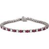 14K White Lab-Grown Ruby & 2 3/8 CTW Natural Diamond Line 7″ Bracelet