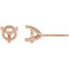 14K Rose 9 mm Round 3-Prong Earring Mounting