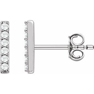 1/10 Ctw Lab-Grown Diamond Bar Earrings