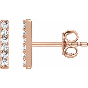 1/10 Ctw Lab-Grown Diamond Bar Earrings