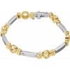 14K White/Yellow 3.4 mm Round Seven-Station Line 7″ Bracelet Mounting