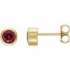 14K Yellow Natural Ruby Bezel-Set Earrings