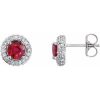 Platinum Natural Ruby & 1/3 CTW Natural Diamond Earrings