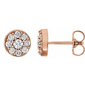 3/8 Ctw Natural Diamond Earrings With Backs