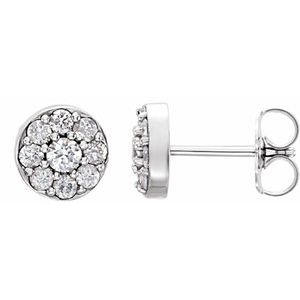 3/8 Ctw Natural Diamond Earrings With Backs