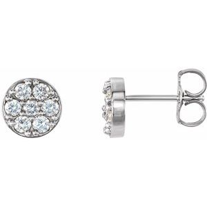 3/8 Ctw Natural Diamond Earrings With Backs