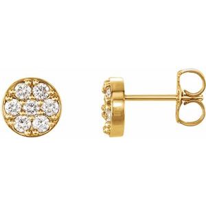 3/8 Ctw Natural Diamond Earrings With Backs