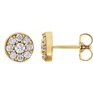 3/8 Ctw Natural Diamond Earrings With Backs