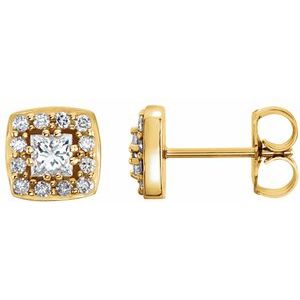 1/2 Ctw Natural Diamond Earrings With Backs