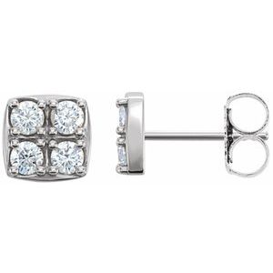 1/2 Ctw Natural Diamond Earrings With Backs