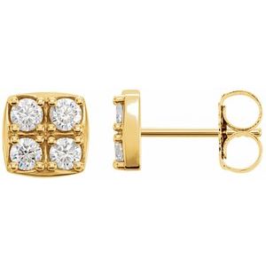 1/2 Ctw Natural Diamond Earrings With Backs