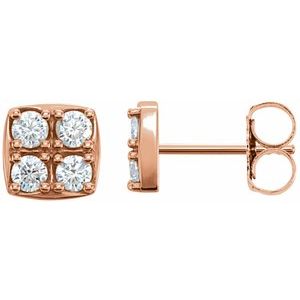 1/2 Ctw Natural Diamond Earrings With Backs