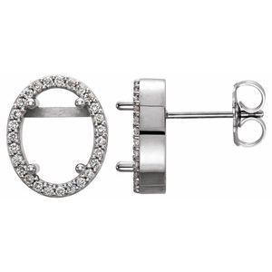 1/8 Ctw Natural Diamond Semi-Set Earrings With Backs