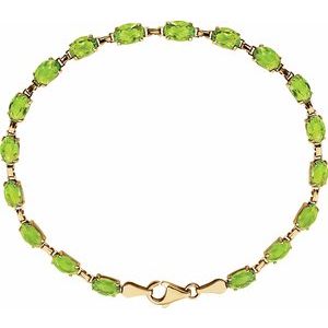 Natural Peridot 7.25 Inch Bracelet