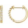 14K Yellow 1/3 CTW Natural Diamond Hinged 15.25 mm Hoop Earrings