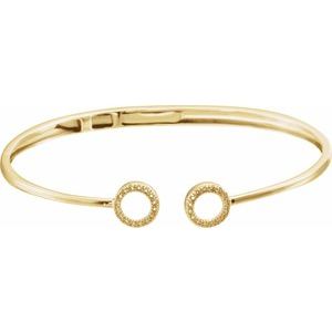 1/6 Ctw Natural Diamond Circle Hinged Cuff Bracelet