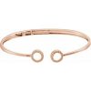 14K Rose 1/6 CTW Natural Diamond Circle Hinged Cuff 7″ Bracelet