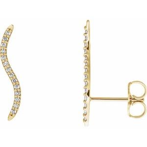 1/6 Ctw Natural Diamond Ear Climbers