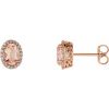 14K Rose Natural Pink Morganite & 1/5 CTW Natural Diamond Earrings