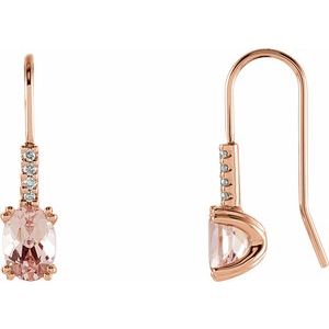 Natural Morganite And .05 Ctw Natural Diamond Earrings