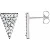 14K White 1/3 CTW Natural Diamond Triangle Earrings