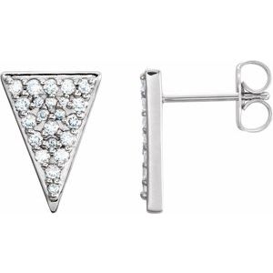 1/3 Ctw Natural Diamond Triangle Earrings