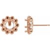 14K Rose 6 mm Round Halo-Style Earring Mounting