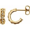 14K Yellow .07 CTW Natural Diamond Hoop Earrings