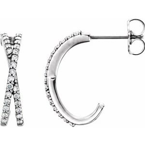 1/4 Ctw Natural Diamond Criss-Cross Earrings