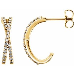 1/4 Ctw Natural Diamond Criss-Cross Earrings