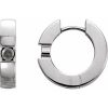 Platinum 3.4 mm Round 15 mm Hinged Huggie Hoop Earring Mounting