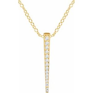 1/4 Ctw Natural Diamond Graduated Bar Necklace