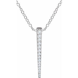 1/4 Ctw Natural Diamond Graduated Bar Necklace