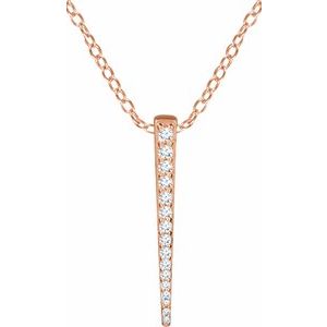 1/4 Ctw Natural Diamond Graduated Bar Necklace