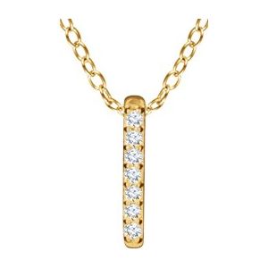 .05 Ctw Natural Diamond Bar Necklace