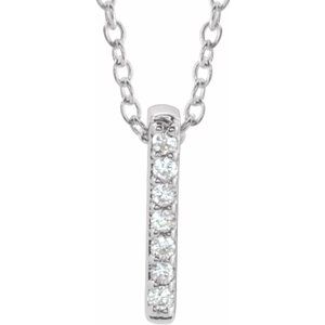 .05 Ctw Natural Diamond Bar Necklace