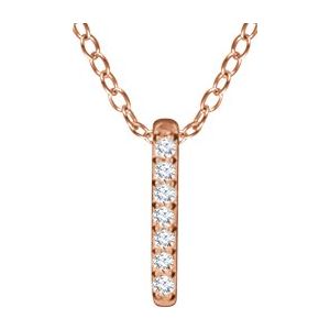 .05 Ctw Natural Diamond Bar Necklace