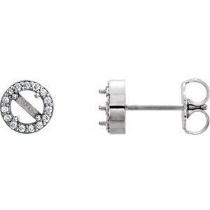 .08 Ctw Natural Diamond Semi-Set Stud Earring