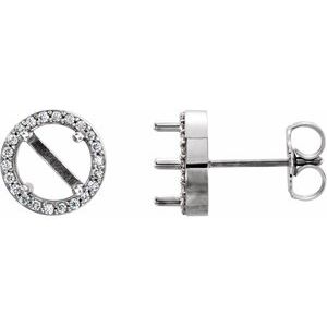 1/8Ctw Natural Diamond Semi-Set Stud Earring