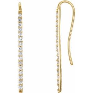 1/3 Ctw Natural Diamond Bar Earrings