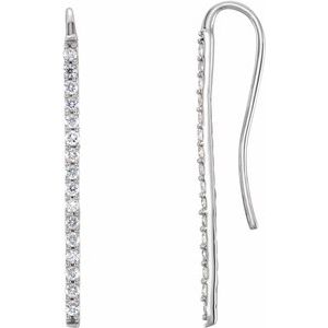 1/3 Ctw Natural Diamond Bar Earrings