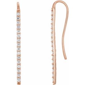 1/3 Ctw Natural Diamond Bar Earrings