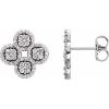 Platinum 1/2 CTW Natural Diamond Clover Earrings