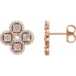 1/2 Ctw Natural Diamond Clover Earring