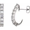 Platinum 3/4 CTW Natural Diamond J-Hoop Earrings