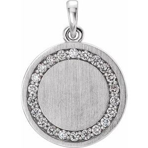 14K White 1/5 CTW Natural Diamond Engravable 16-18″ Necklace