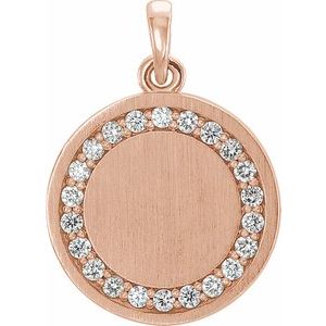 14K Rose 1/5 CTW Natural Diamond Engravable 16-18″ Necklace