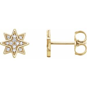 .08 Ctw Natural Diamond Star Earrings