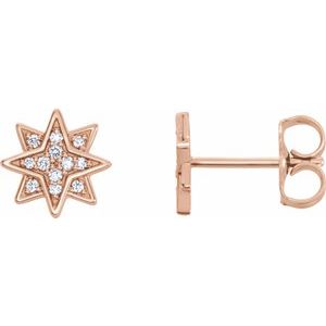 .08 Ctw Natural Diamond Star Earrings