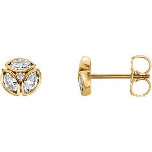 1/2 Ctw Natural Diamond Earrings With Backs